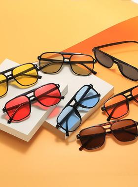 潮流米钉小众双梁太阳眼镜个性
