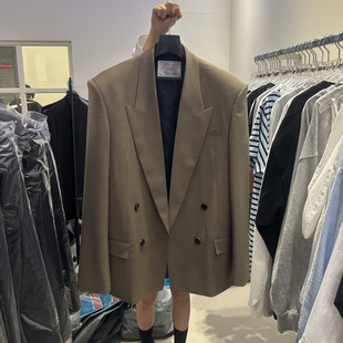 2025春秋季新款韩版宽松时尚复古气质休闲设计感双排扣西装外套女