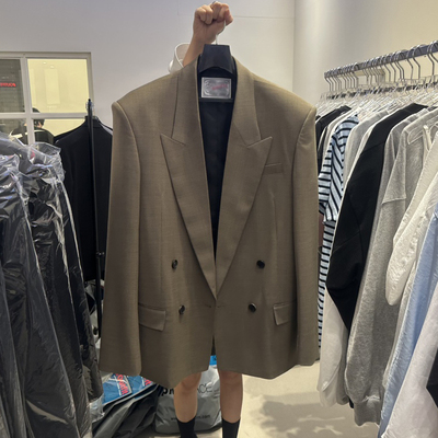 2025春秋季新款韩版宽松时尚复古气质休闲设计感双排扣西装外套女