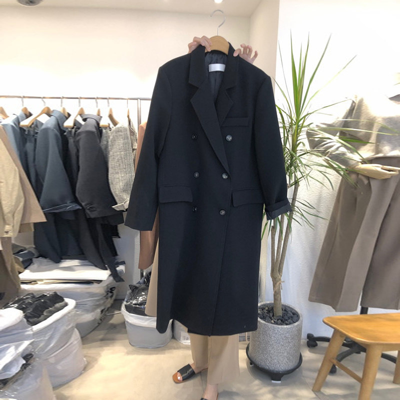 chic网红小西装外套女2026春秋季新款韩版宽松韩国中长款风衣西服
