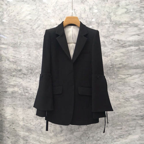 网红黑色春季宽松蝴蝶结西服上衣