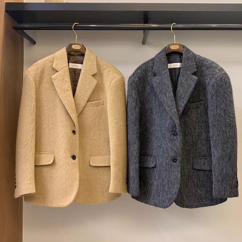 2025年冬季加厚西装毛呢外套女
