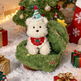 圣诞树西高地小狗玩偶猫咪公仔毛绒玩具娃娃闺蜜圣诞礼物送男女生