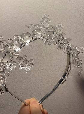 OnlyDonkey susanfang同款自制海星造型玻璃泡泡串珠发箍头饰