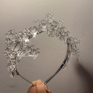 OnlyDonkey susanfang同款自制海星造型玻璃泡泡串珠发箍头饰