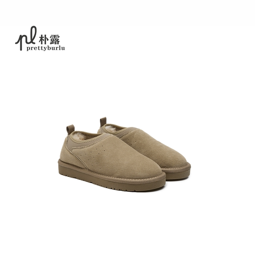 朴露恩羊皮毛一体浅口雪地靴