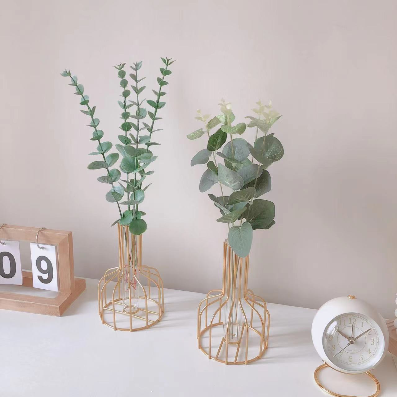 尤加利金钱叶仿真花装饰摆件北欧