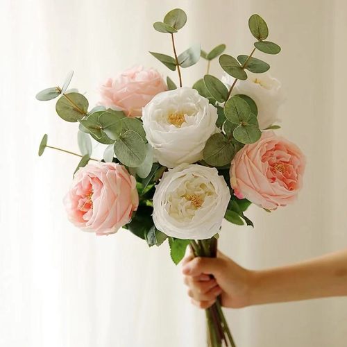 湿感奥斯汀玫瑰花仿真花摆件客厅