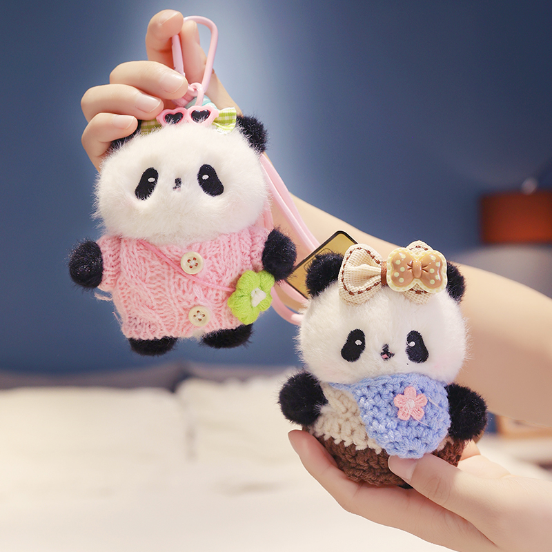 可爱熊猫玩偶挂件公仔包包挂饰女