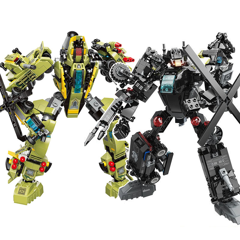 特警战甲烽火战将6合一积木玩具