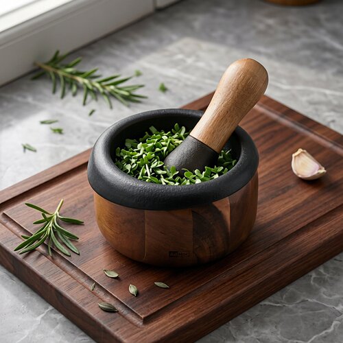AHDOC铸铁香料捣碎器捣蒜器