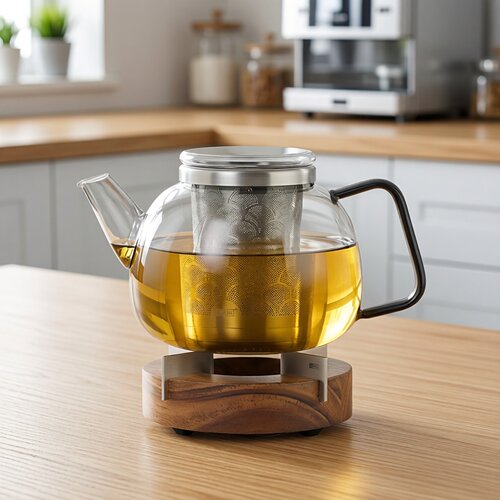 ADHOC耐热玻璃茶壶加热坐花茶壶