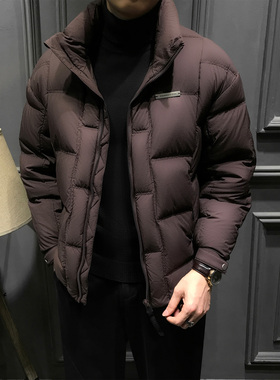 冬季90鹅绒羽绒服男士2025新款高端立领加厚外套秋冬爆款商务夹克