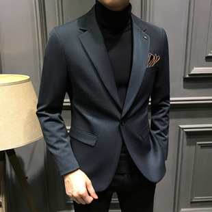 痞帅西装 西服修身 韩版 商务高端新款 休闲外套 秋季 单西男装 高级男士
