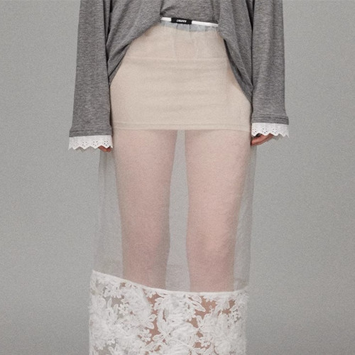 【LACERTA/莱瑟塔 设计师品牌】25春夏新品透视拼接盘带绣H型长裙