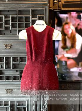 正品授权MONTSAND25ss高定秀款满钻连衣裙
