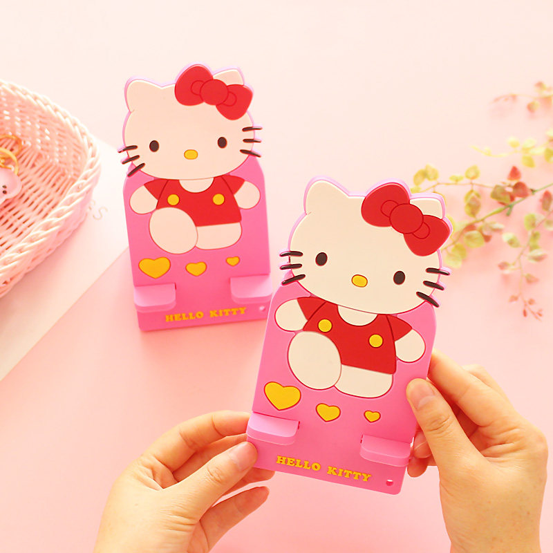 hellokitty硅胶手机支架 ins粉色少女心便携桌面懒人床头平板支架