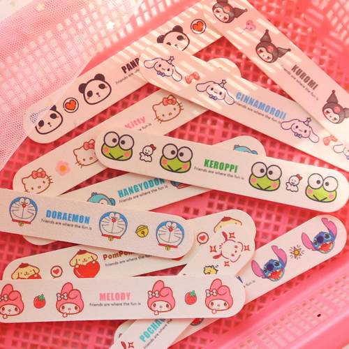 可爱指甲锉少女心卡通双面美甲搓条家用指甲打磨抛光不掉砂磨甲条