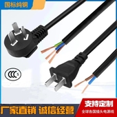 国标纯铜二插电源线三芯插头线大功率插头带线电源电器设备连接线
