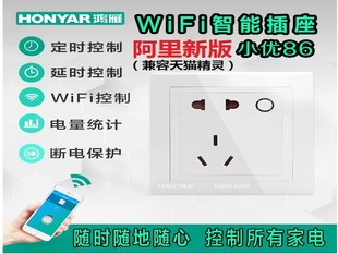 鸿雁10A智能插座