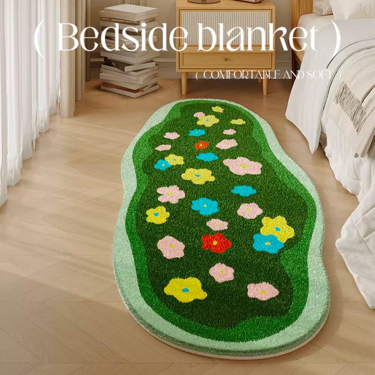 苔藓地毯仿羊绒地毯森林床边毯卧室簇绒地毯客厅地毯机织苔藓地毯