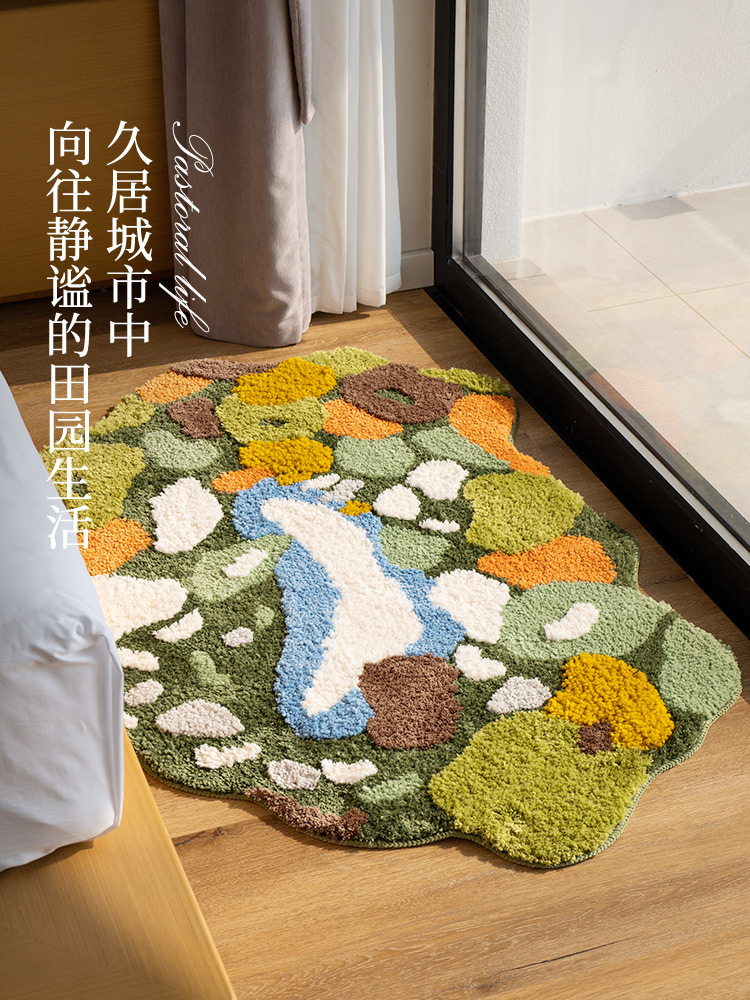 苔藓地毯ins风客厅沙发地毯苔藓异形地垫房间床边轻奢高级地垫