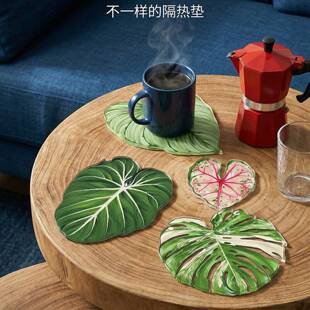 ins热带植物亚克力杯垫 实用颜值并存隔热防烫易于清洁亚克力杯垫