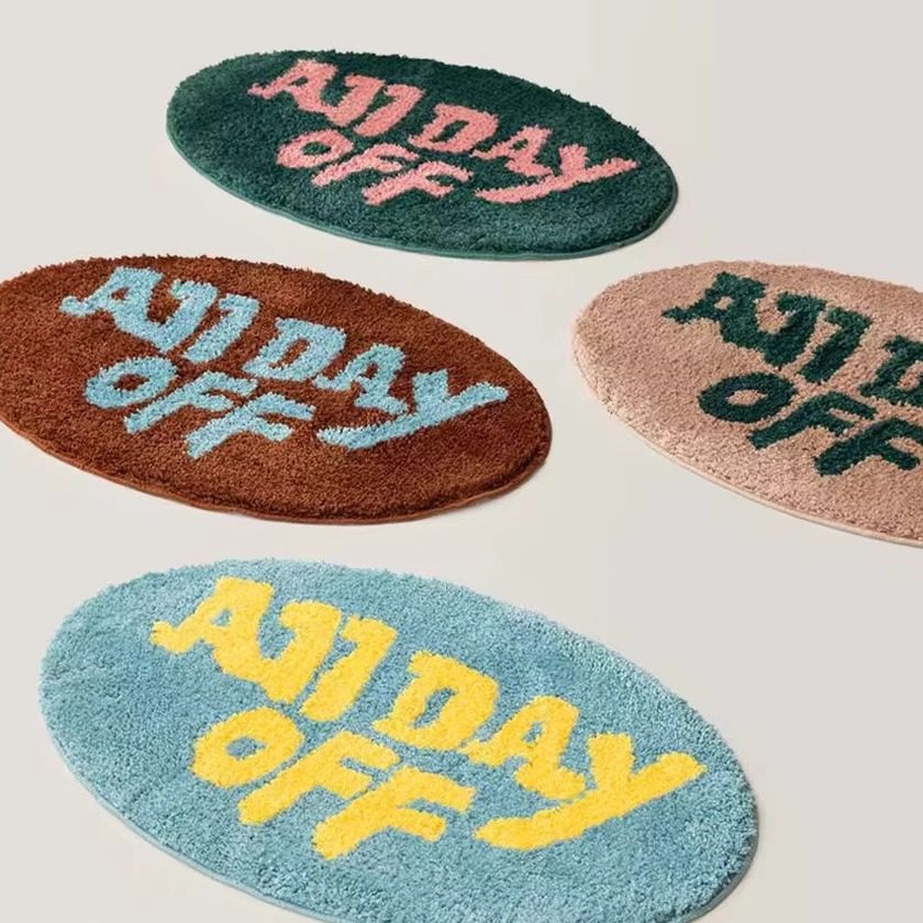 简约ins风字母浴室吸水地垫植绒吸水防滑卧室床边毯脚垫卫浴垫,居家布艺,床边毯,淘宝优惠券,粉丝福利购,淘宝优惠卷