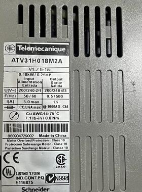 ATV31H018M2A 0.18KW 200-240V 变频器 全新二手都有