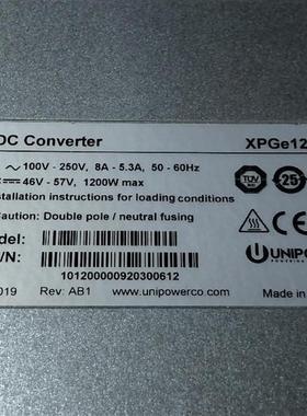 UNIPOWER XPGe12.48G  46-57VDC 1200W  AC-DC Converter电源询价