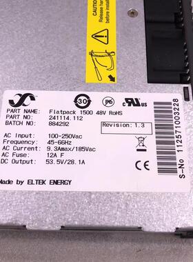 ELTEK Flatpack 1500 48v通信电源整流模块53.5V28.1A 241114询价