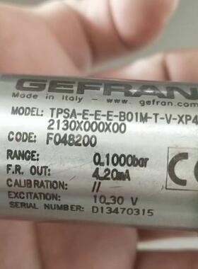 TPSA-E-E-E-B01M-T-V压力传感器GEFRAN杰佛伦油压机1000bar/0询价