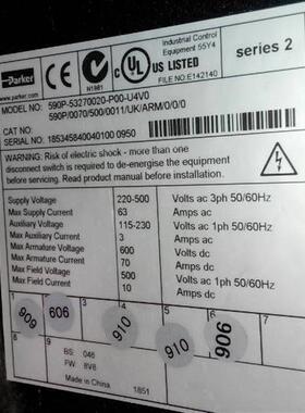 欧陆直流调速器590P/0070/500/0011/UK/ARM/0/0/0   价格另议询价