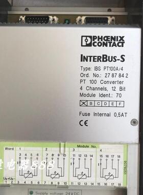 原装phoenix INTERBUS-S IBS PT100A/4 2787842控制器