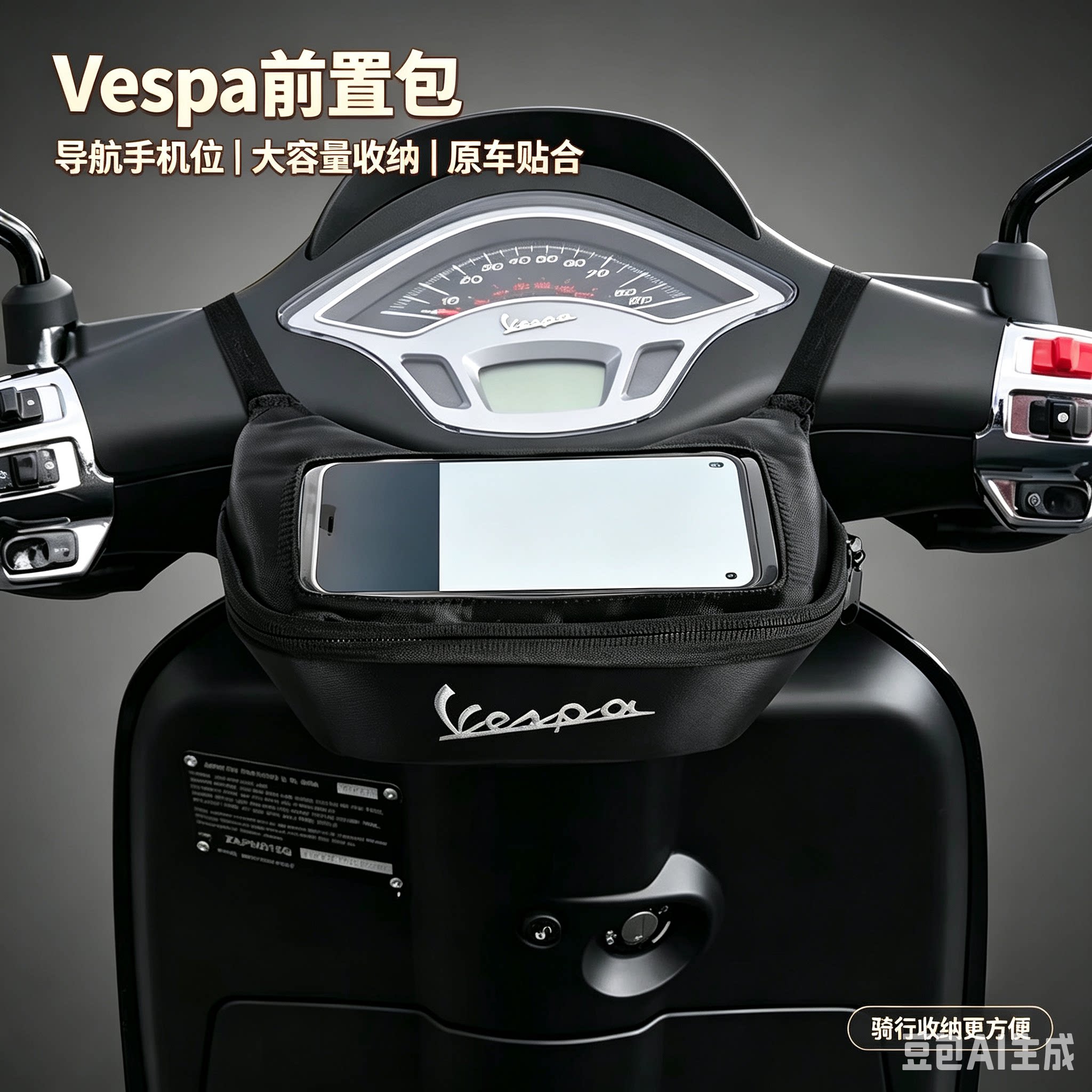 比亚乔VESPA冲刺春天踏板车通用前置 车头包手机导航 收纳工具包