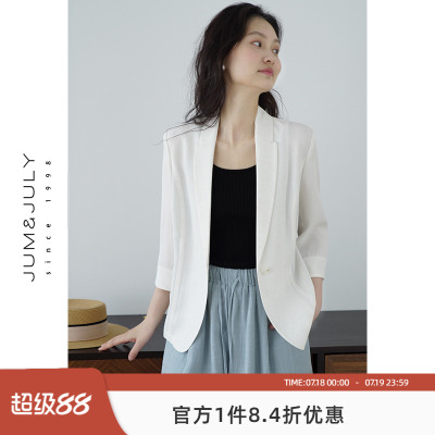通勤气质西装外套女九分袖小个子
