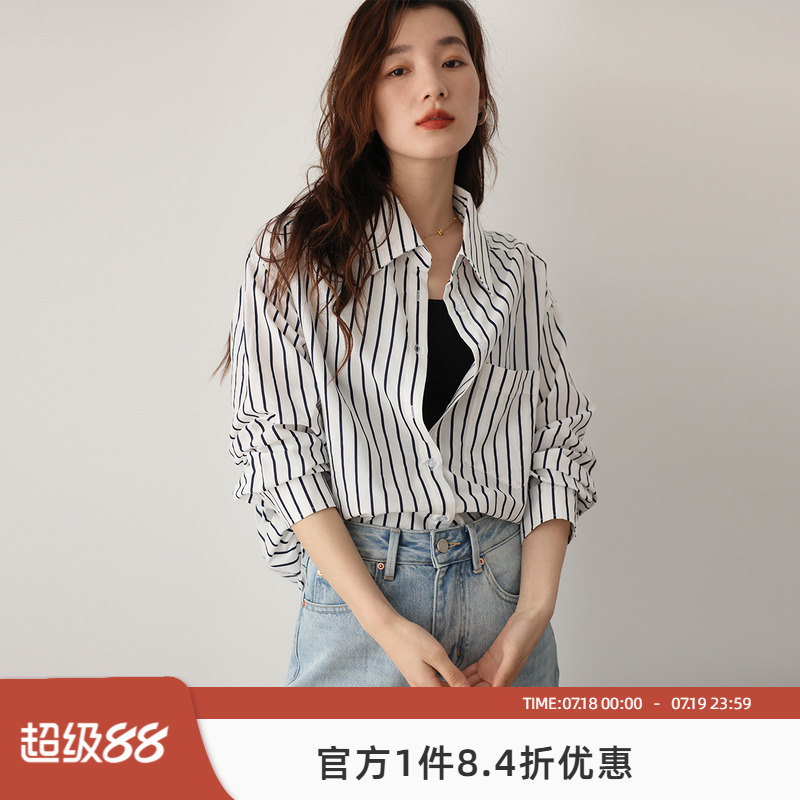 衬衫嘉茱莉春季复古宽松