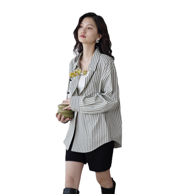 嘉茱莉秋季新款条纹衬衫