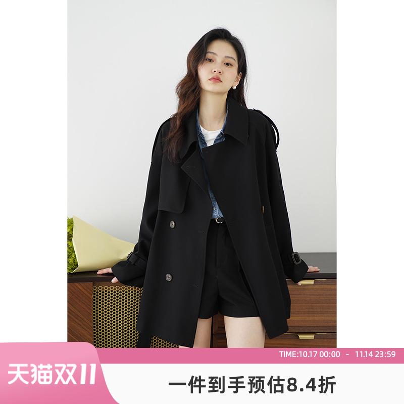 嘉茱莉长款英伦高级感风衣
