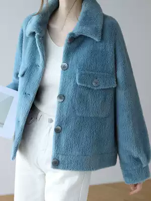 2019 autumn and winter new Korean loose lamb wool coat female short student small casual D398