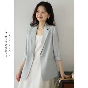 外套女2025新款 嘉茱莉夏季 西装 七分袖 小个子通勤防晒西服上衣 薄款