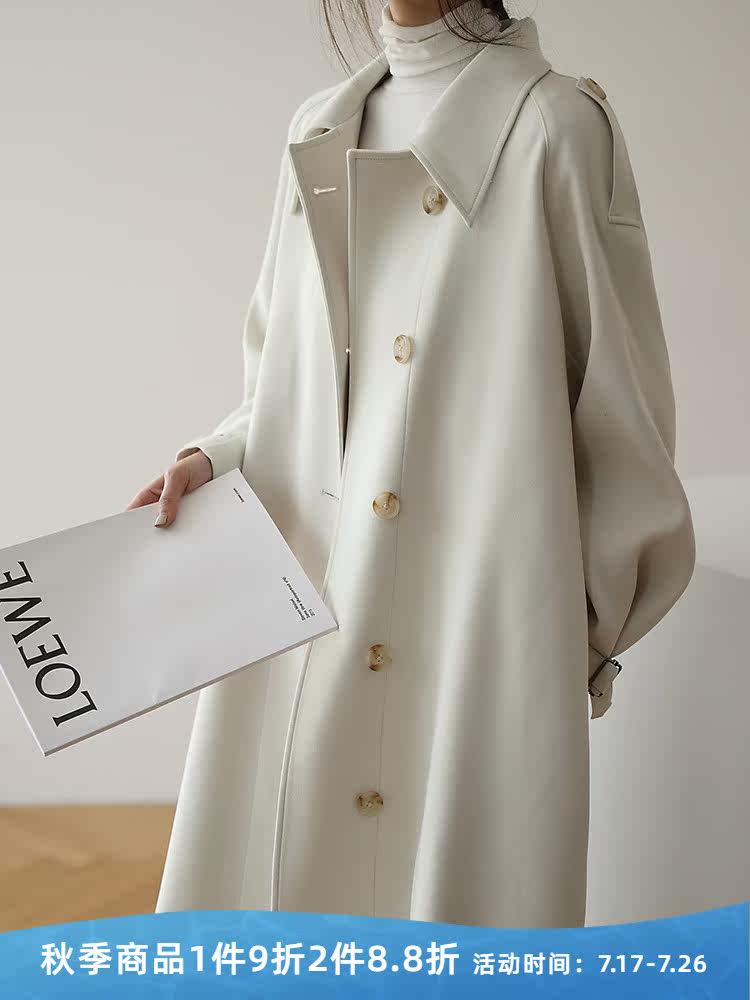 Jia Julie spring and autumn new Korean version temperament loose popular windbreaker coat female long version over the knee long version fashion