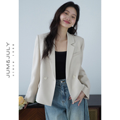 西服上衣垫肩西装 小个子短款 外套女2026新款 嘉茱莉通勤休闲西装