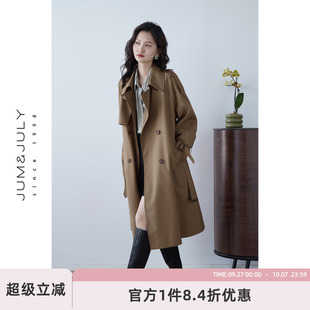 韓系風(fēng)格 穿搭今年流行上衣 風(fēng)衣外套女春秋中長款 嘉茱莉2025年新款