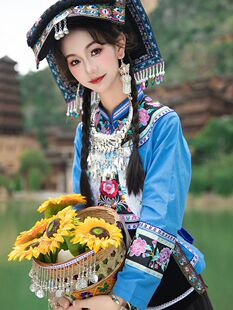 出租布依族民族女装苗族土家族全套高级刺绣旅拍写真服新款绣花