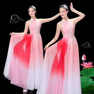 出租古典舞演出服女飘逸新款扇子舞套装艺考现代古装汉服舞蹈服装