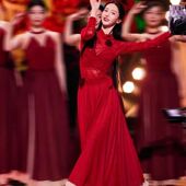 新款 出租金晨同款 2024古典舞晚会艺考双层720大摆裙红色舞蹈套装