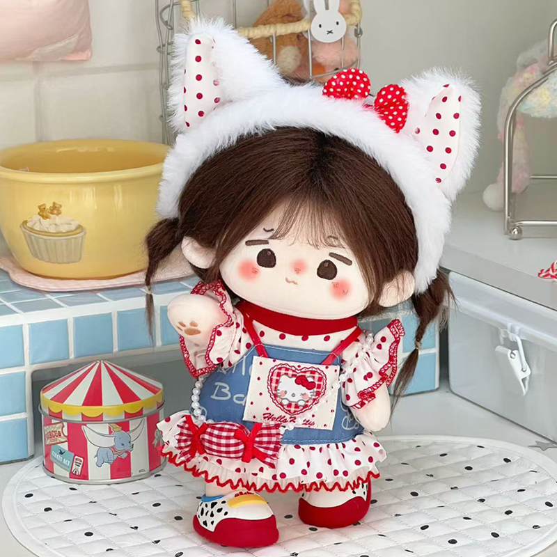 20cm娃衣HelloKitty背带裙20厘米棉花娃娃衣服正常体凯蒂猫着替