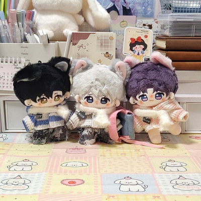 现货10/15cm棉花娃娃娃衣返校日记套装帽衫围无属性正常体胖胖体