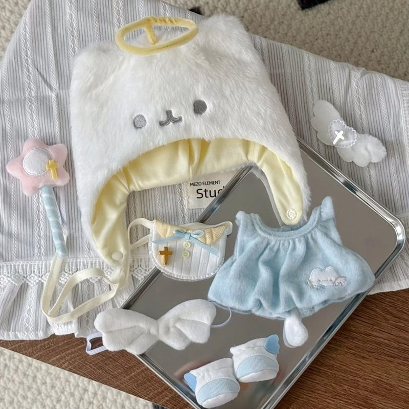 新品“天使喵喵”“恶魔喵喵”20cm棉花娃娃换装娃衣